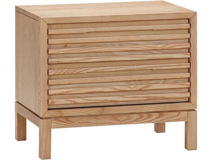 andas Nachttisch Tanner Nachttisch aus Eschenholz mit zwei Schubladen (1-St), beige von andas