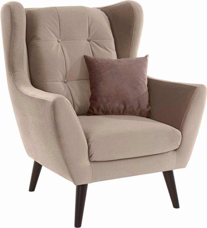 andas Ohrensessel Hemmink, Sessel, Loungesessel, mit Knopfheftung von andas