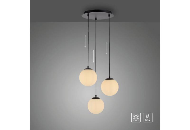 andas Pendelleuchte Nymölla, ohne Leuchtmittel, Hängeleuchte mit großen Glaskugeln, amberfarben oder opal matt weiß von andas