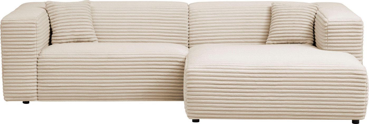 andas Polsterecke BAKELS, Ecksofa-Set (incl. Hocker) im trendigen Megacord von andas