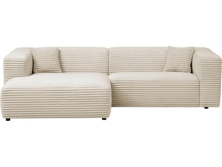 andas Polsterecke BAKELS, Ecksofa-Set mit Hocker, L-Form mit Schlaffunktion, Ecksofa-Set (incl. Hocker) im trendigen Megacord, beige, hellbeige von andas