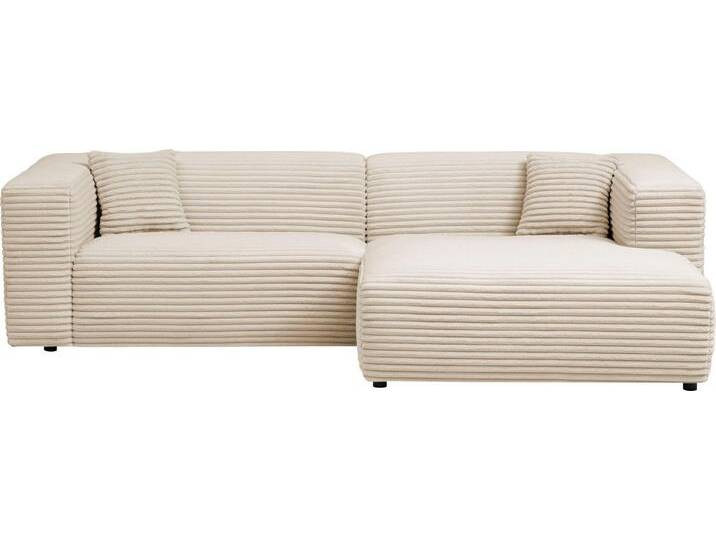andas Polsterecke BAKELS, Ecksofa-Set mit Hocker, L-Form mit Schlaffunktion, Ecksofa-Set (incl. Hocker) im trendigen Megacord, beige, hellbeige von andas