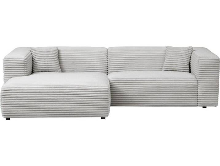 andas Polsterecke BAKELS, Ecksofa-Set mit Hocker, L-Form mit Schlaffunktion, Ecksofa-Set (incl. Hocker) im trendigen Megacord, grau, hellgrau von andas