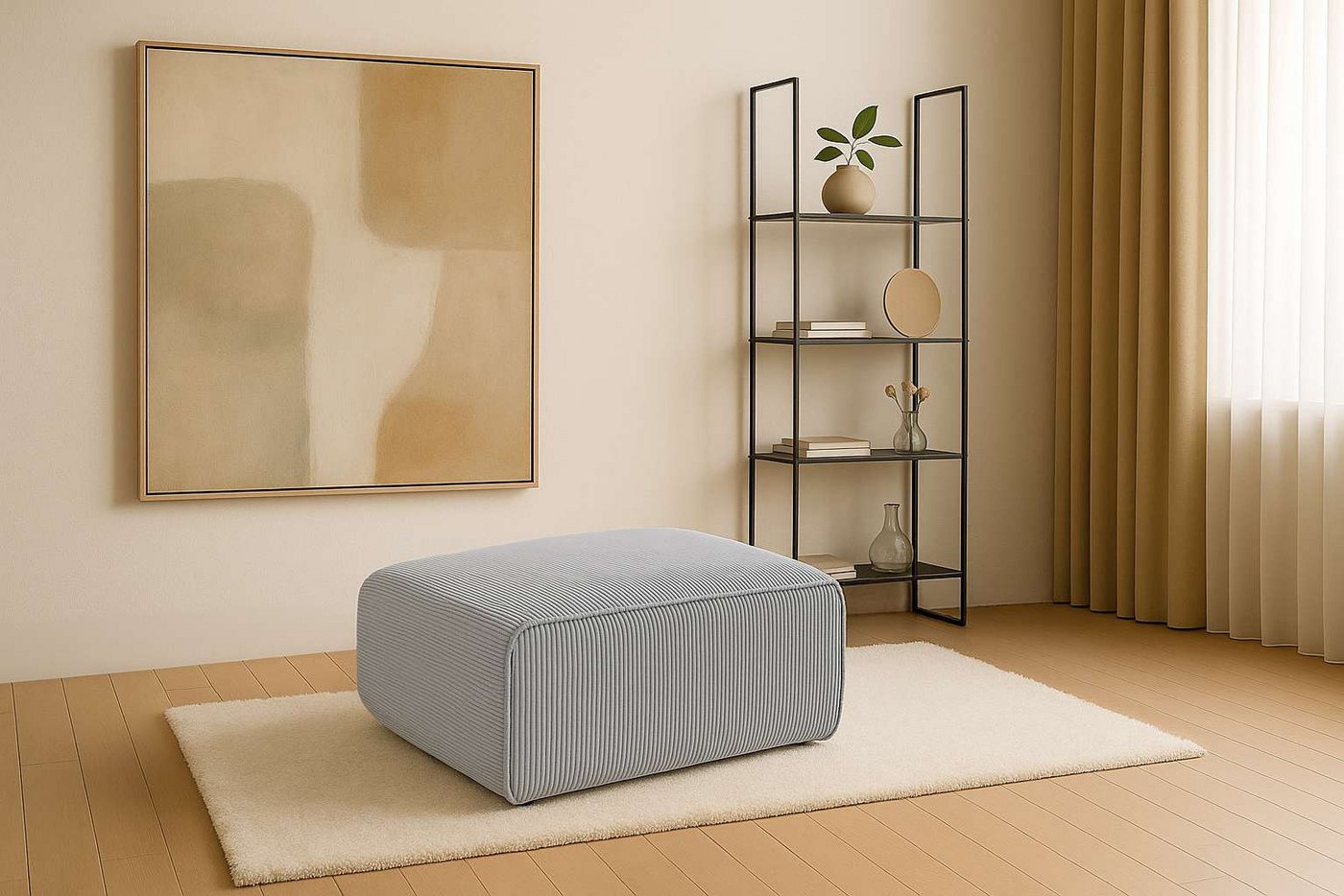 andas Polsterhocker Noord 92/66 cm, mit Kedernaht, schöne Serienergänzung andas Polsterhocker Noord 92/66 cm, mit Kedernaht, schöne Serienergänzung von andas