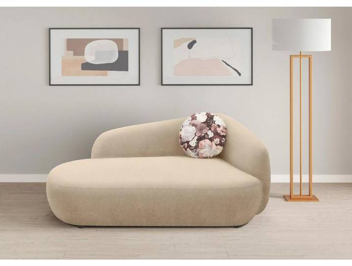 andas Recamiere Björnar incl. Wende-Zierkissen: Blumenmuster, bzw. uni, Federkern, Armlehne links oder rechts wählbar, B/T/H: 183/105/75 cm, beige von andas