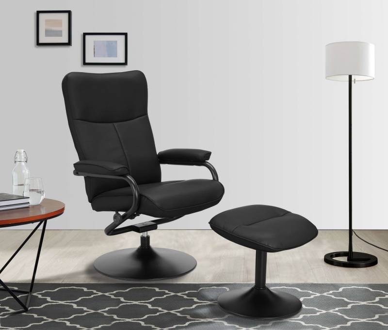 andas Relaxsessel Istad, TV-Sessel, Sessel mit Hocker und Schlaffunktion, mit Drehfuß, nordisches Design und Hocker von andas