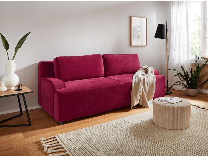andas Schlafsofa Halbschlaf, mit Bettfunktion und Bettkasten, rot, bordeaux andas Schlafsofa Halbschlaf, mit Bettfunktion und Bettkasten, rot, bordeaux von andas