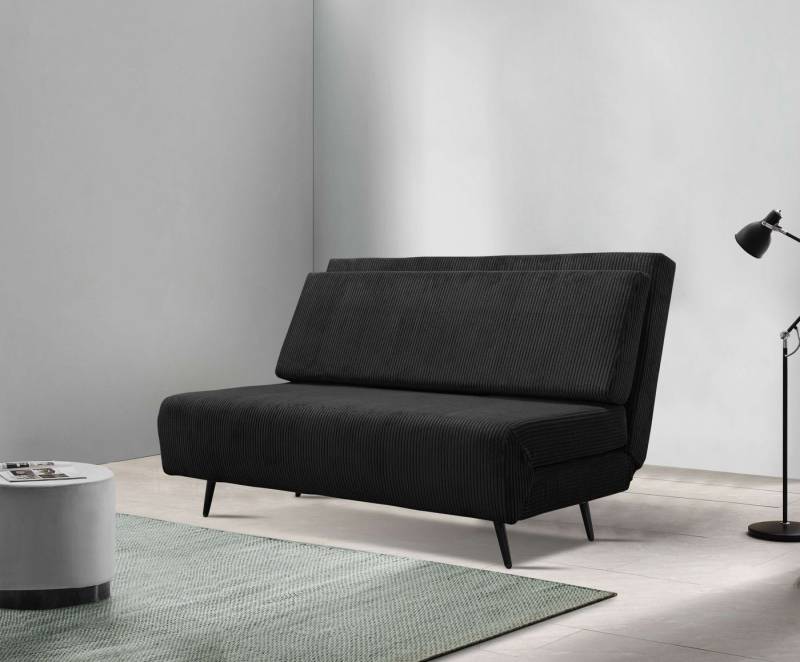 andas Schlafsofa Linnea, Daybed mit aufklappbarer Liegefläche, in Webstoff, Veloursstoff, Cord von andas