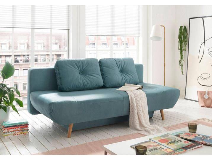andas Schlafsofa Segmon, einfach in ein bequemes Bett umwandeln, inklusive Bettkasten, blau, Blau/ Petrol hell andas Schlafsofa Segmon, einfach in ein bequemes Bett umwandeln, inklusive Bettkasten, blau, Blau/ Petrol hell von andas