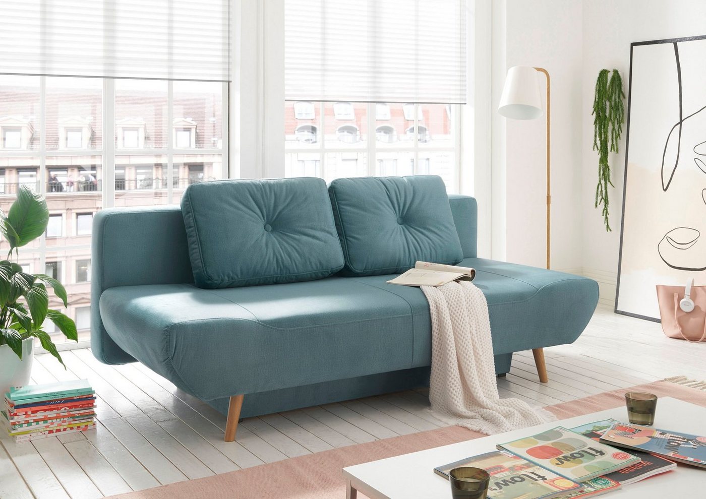 andas Schlafsofa Segmon, einfach in ein bequemes Bett umwandeln, inklusive Bettkasten andas Schlafsofa Segmon, einfach in ein bequemes Bett umwandeln, inklusive Bettkasten von andas