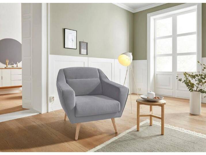 andas Sessel Bille, mit Naht im Rückenkissen und Eiche-Beinen, Design by Morten Georgsen, grau, hellgrau andas Sessel Bille, mit Naht im Rückenkissen und Eiche-Beinen, Design by Morten Georgsen, grau, hellgrau von andas