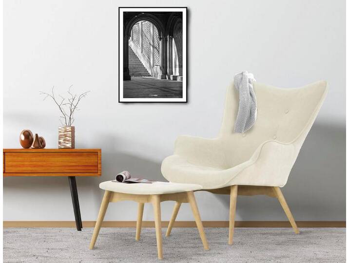 andas Sessel Egense, beige, Sessel mit Hocker, beige von andas