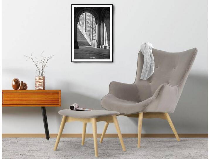 andas Sessel Egense, braun, Sessel mit Hocker, taupe von andas