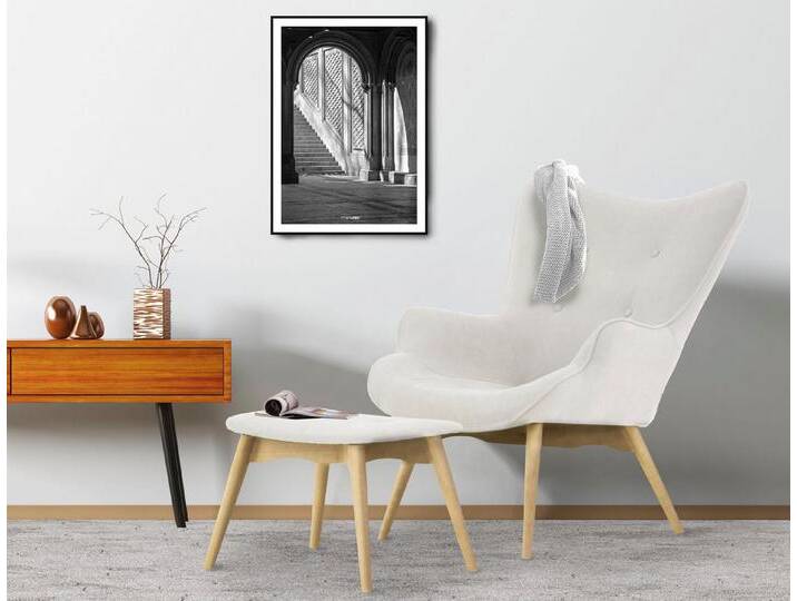 andas Sessel Egense, grau, Sessel mit Hocker, hellgrau von andas