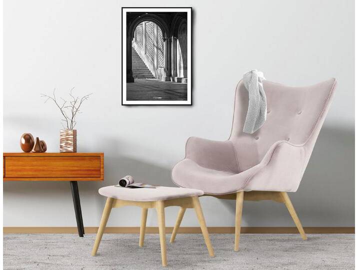 andas Sessel Egense, rosa, Sessel mit Hocker, altrosa von andas