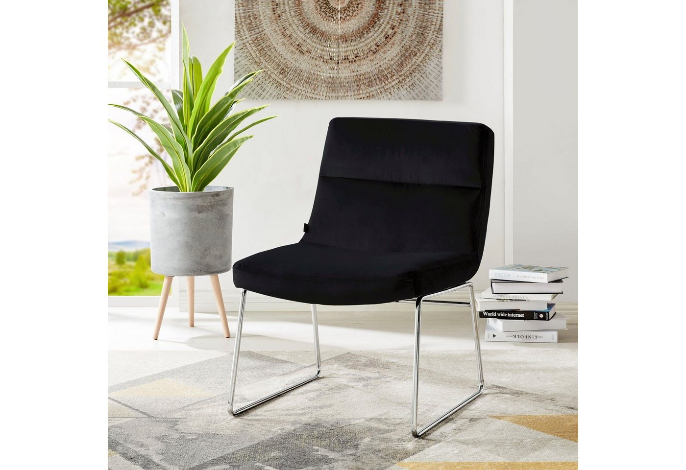 andas Sessel Gil, Loungesessel Wohnzimmer, Samtvelours Bezug, in drei Farbvarianten, Sitzhöhe 47,5 cm andas Sessel Gil, Loungesessel Wohnzimmer, Samtvelours Bezug, in drei Farbvarianten, Sitzhöhe 47,5 cm von andas