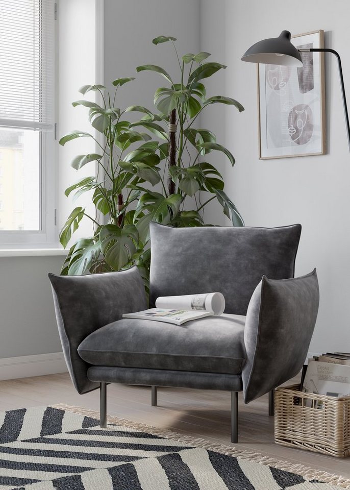 andas Sessel Stine Cocktailsessel, Besonderes Design durch Kissenoptik und Keder, by Morten Georgsen von andas