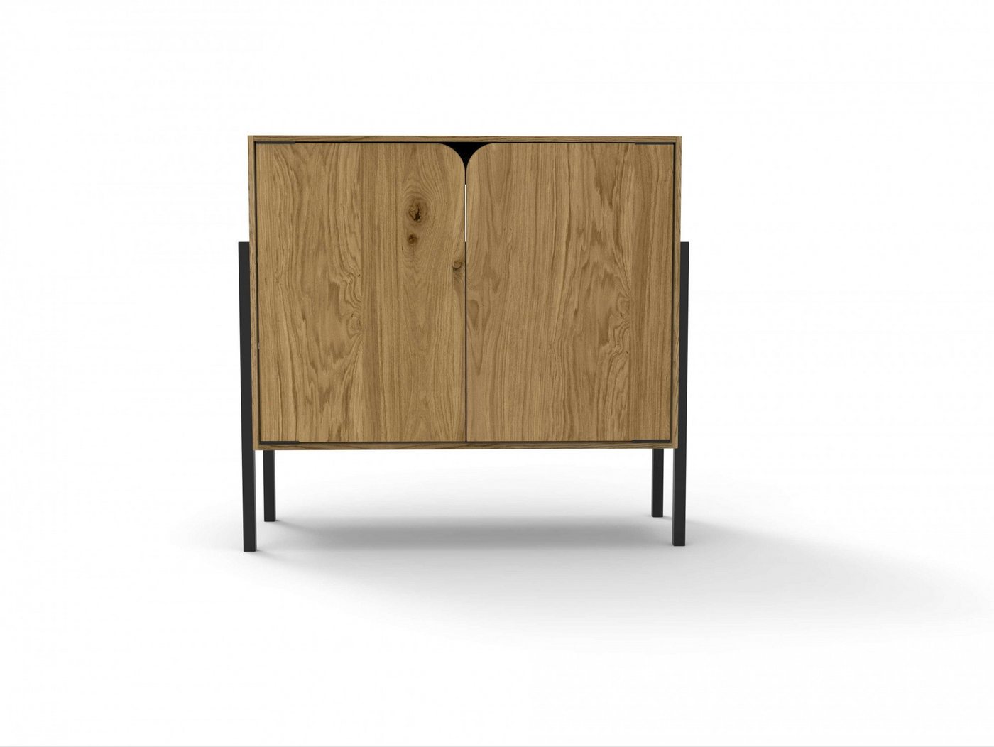 andas Sideboard Finton, mit 2 Türen, Korpuss aus massiver Eiche, Beine aus Metall von andas