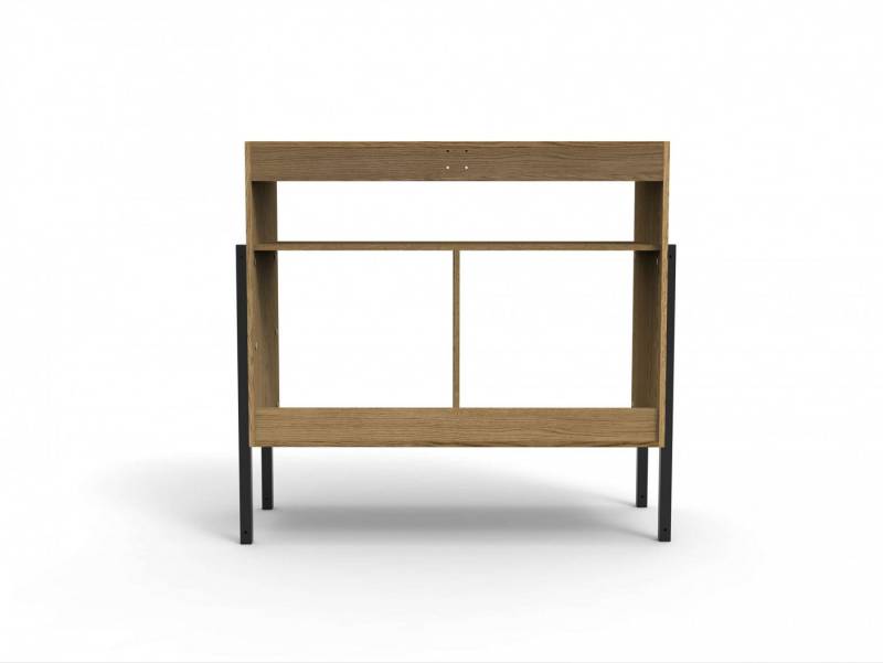 andas Sideboard Finton, Kommode mit 3 offenen Fächern, Korpuss aus massiver Eiche von andas