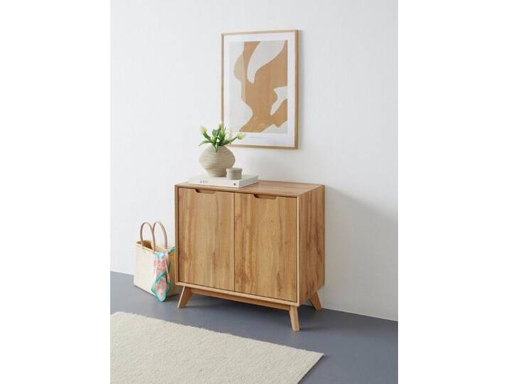 andas Sideboard Pandrup, Kommode mit 2 Türen und 2 verstellbare Einlegeböden, B:80 cm, H:75 cm, beige, Eiche andas Sideboard Pandrup, Kommode mit 2 Türen und 2 verstellbare Einlegeböden, B:80 cm, H:75 cm, beige, Eiche von andas