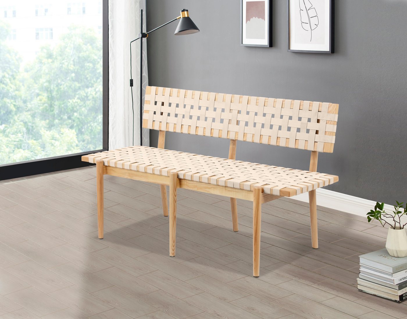 andas Sitzbank Jorunn, In 2 Farben erhältlich, aus massivem Eschenholz, Breite 140 cm von andas