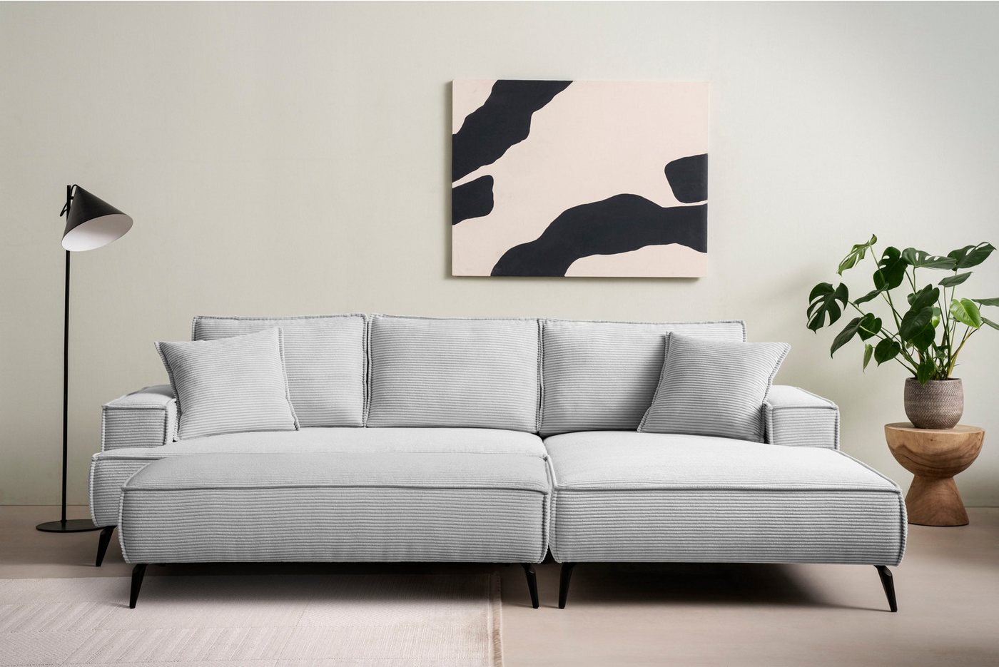 andas Sitzgruppe TVINNU, Polsterecke L-Form, Schlaffunktion, mit Hocker, (Set, 2-tlg), stellbar zum Schlafsofa (Krokodilverbinder) von andas