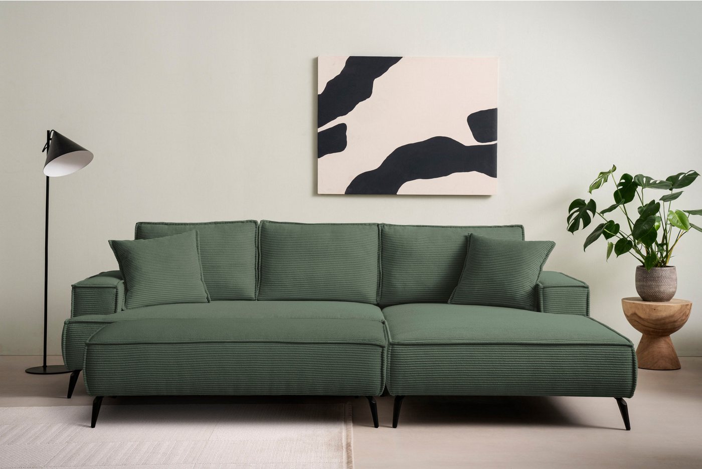 andas Sitzgruppe TVINNU, Polsterecke L-Form, Schlaffunktion, mit Hocker, (Set, 2-tlg), stellbar zum Schlafsofa (Krokodilverbinder) von andas
