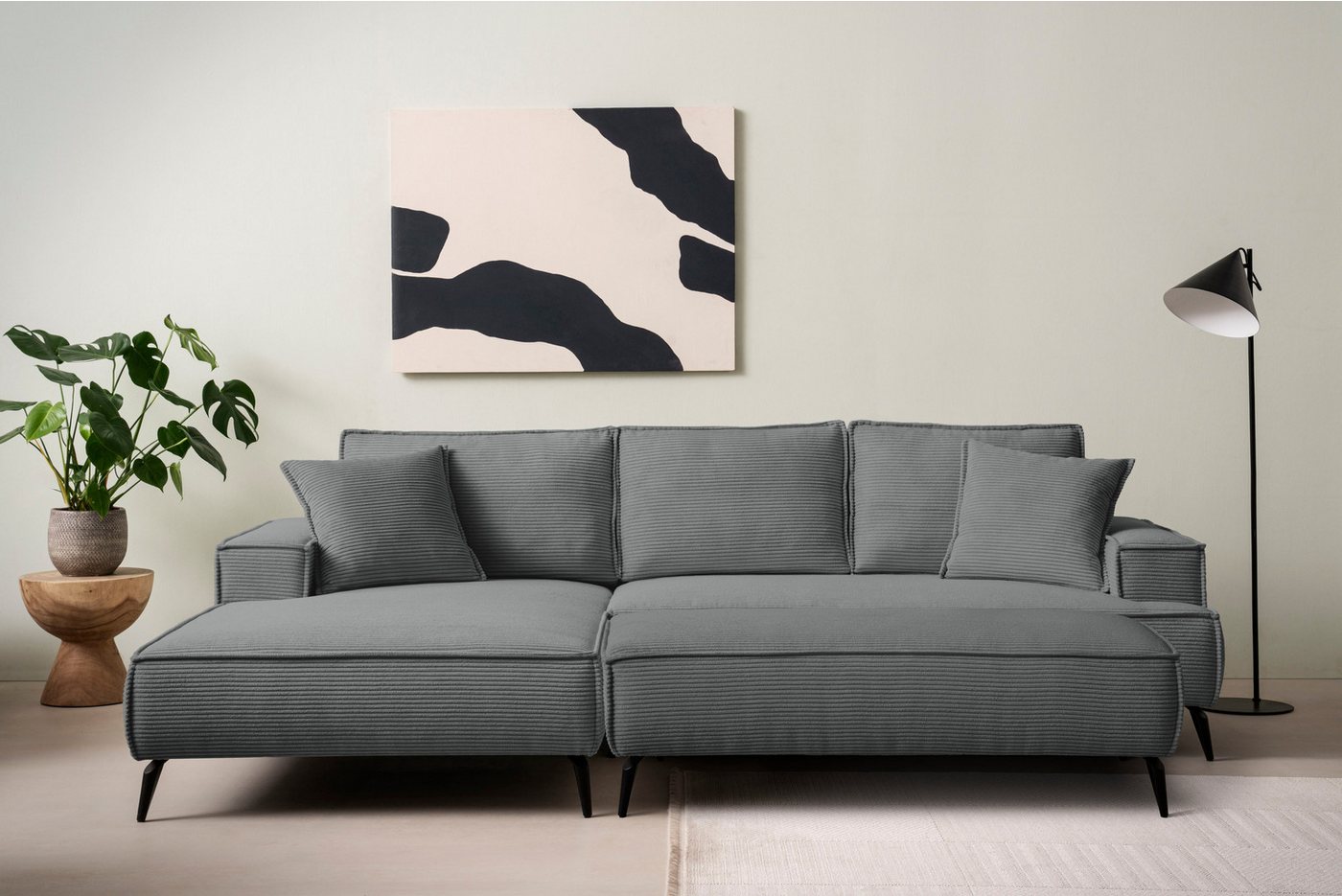 andas Sitzgruppe TVINNU, Polsterecke L-Form, Schlaffunktion, mit Hocker, (Set, 2-tlg), stellbar zum Schlafsofa (Krokodilverbinder) von andas