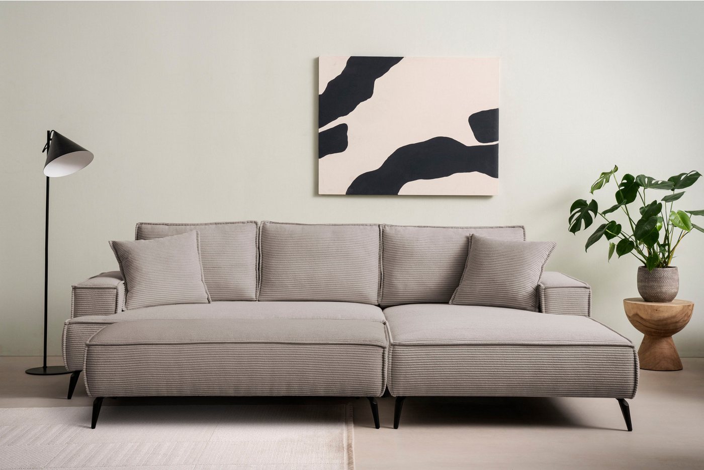 andas Sitzgruppe TVINNU, Polsterecke L-Form, Schlaffunktion, mit Hocker, (Set, 2-tlg), stellbar zum Schlafsofa (Krokodilverbinder) von andas