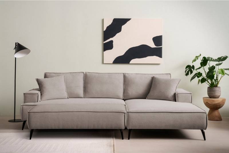 andas Sitzgruppe TVINNU, Polsterecke L-Form, Schlaffunktion, mit Hocker, (Set, 2-tlg), stellbar zum Schlafsofa (Krokodilverbinder) von andas