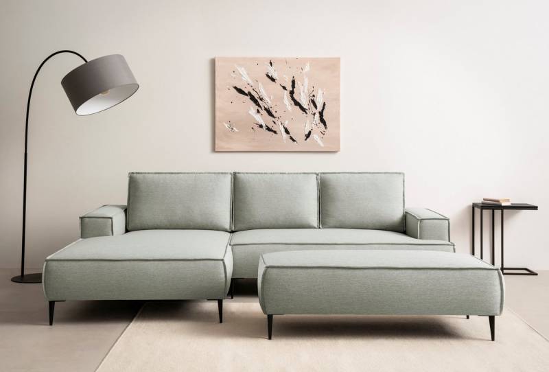 andas Sitzgruppe TVINNU, Polsterecke L-Form, Schlaffunktion, mit Hocker, (Set, 2-tlg), stellbar zum Schlafsofa (Krokodilverbinder) von andas