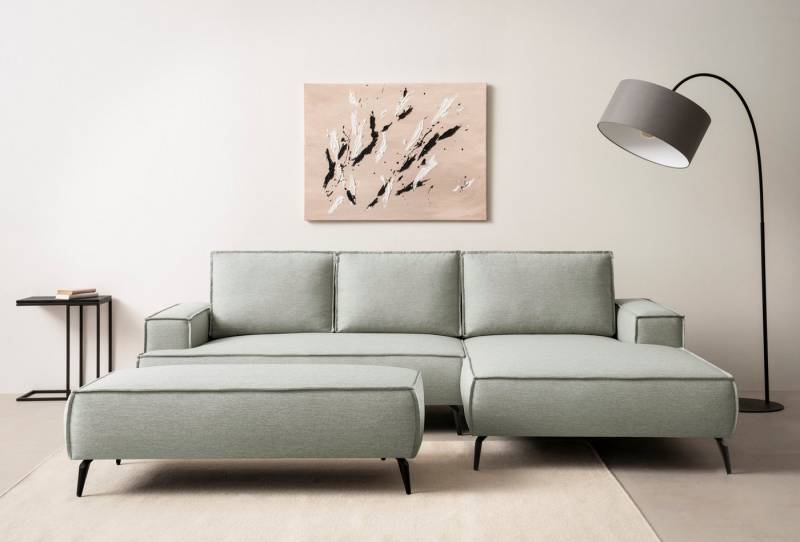 Home affaire Sitzgruppe TVINNU, Polsterecke L-Form, Schlaffunktion, mit Hocker, (Set), Set, stellbar zum Schlafsofa (Krokodilverbinder) von Home affaire