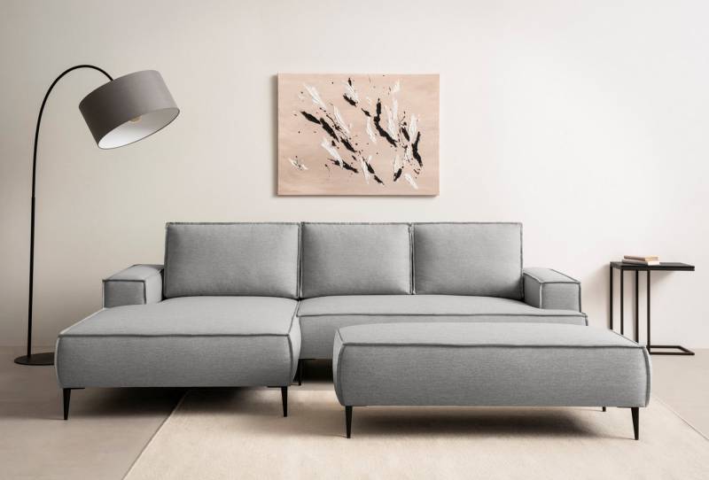 andas Sitzgruppe TVINNU, Polsterecke L-Form, Schlaffunktion, mit Hocker, (Set, 2-tlg), stellbar zum Schlafsofa (Krokodilverbinder) von andas