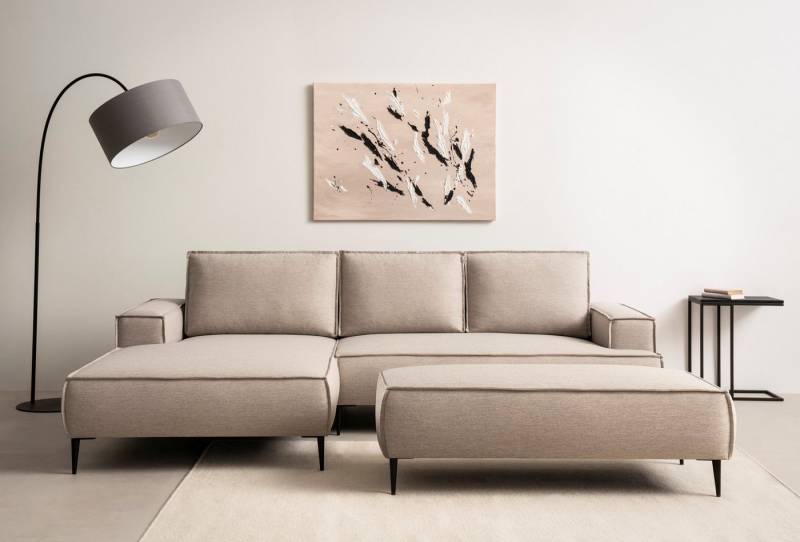 andas Sitzgruppe TVINNU, Polsterecke L-Form, Schlaffunktion, mit Hocker, (Set, 2-tlg), stellbar zum Schlafsofa (Krokodilverbinder) von andas