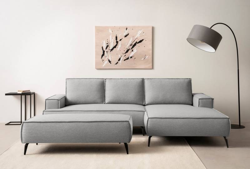 Home affaire Sitzgruppe TVINNU, Polsterecke L-Form, Schlaffunktion, mit Hocker, (Set), Set, stellbar zum Schlafsofa (Krokodilverbinder) von Home affaire
