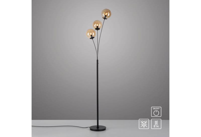 andas Stehlampe Nymölla, ohne Leuchtmittel, Stehleuchte mit großen Glaskugeln amberfarben oder opal matt weiß von andas