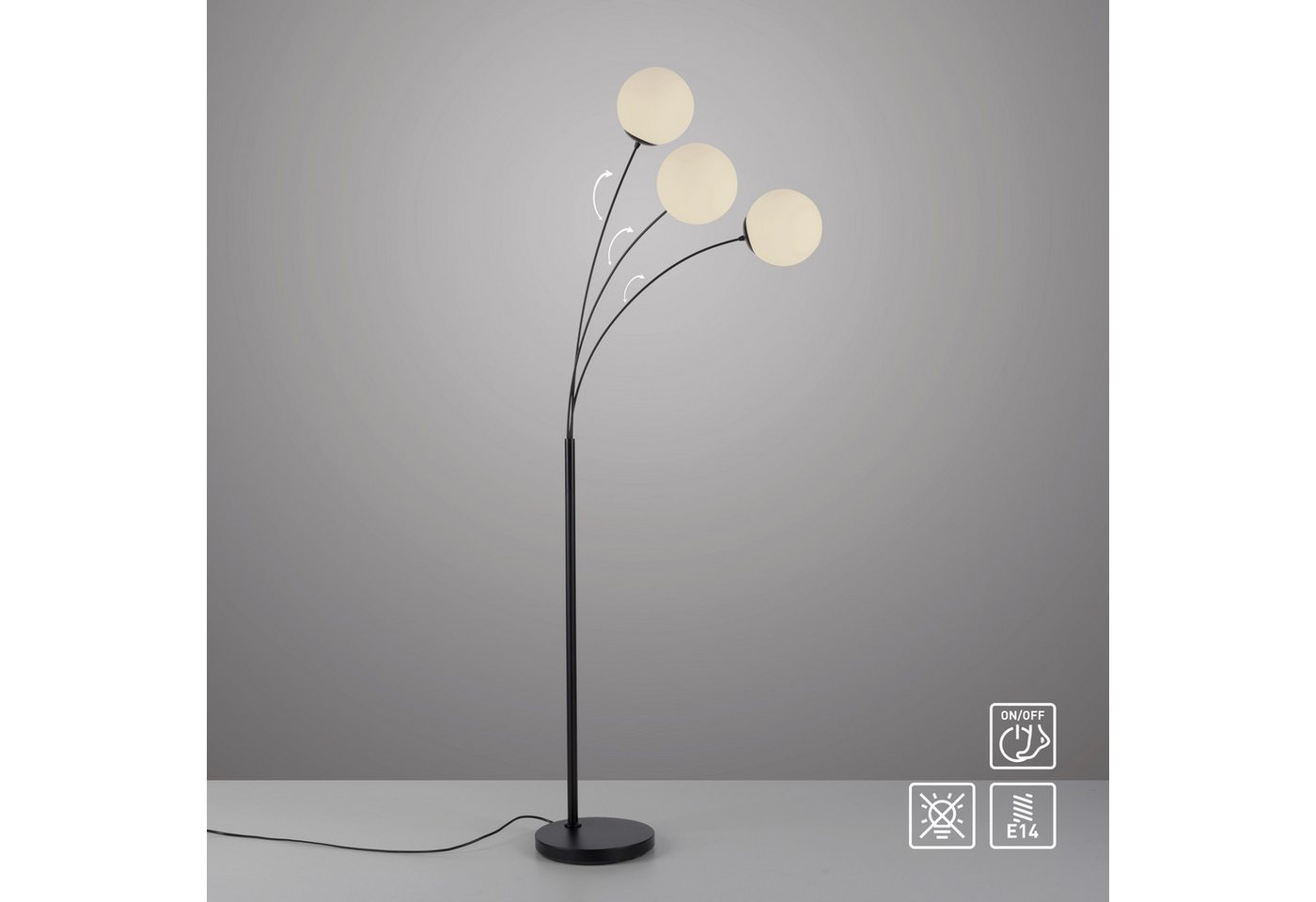 andas Stehlampe Nymölla, ohne Leuchtmittel, Stehleuchte mit großen Glaskugeln amberfarben oder opal matt weiß andas Stehlampe Nymölla, ohne Leuchtmittel, Stehleuchte mit großen Glaskugeln amberfarben oder opal matt weiß von andas