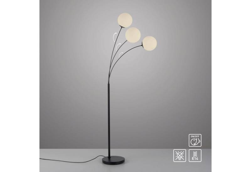 andas Stehlampe Nymölla, ohne Leuchtmittel, Stehleuchte mit großen Glaskugeln amberfarben oder opal matt weiß von andas