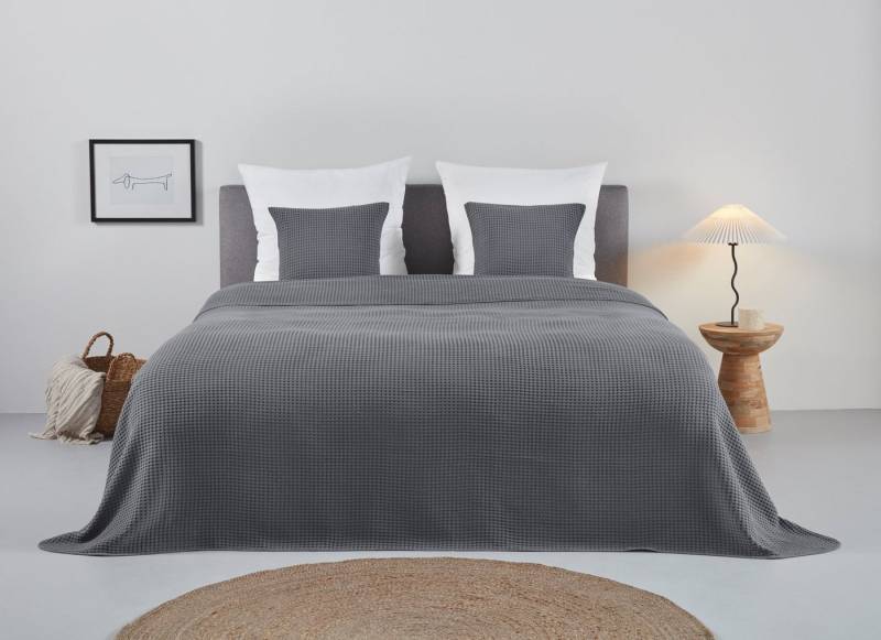 andas Tagesdecke Greta, in Waffelpiqué Optik, viele Farben erhältlich, Decke ab 150x250 cm von andas