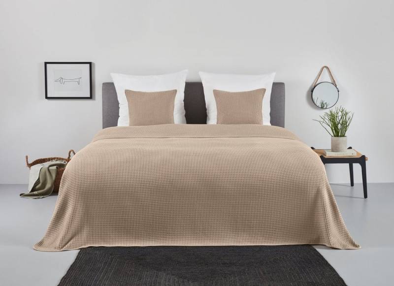 andas Tagesdecke Greta, in Waffelpiqué Optik, viele Farben erhältlich, Decke ab 150x250 cm von andas