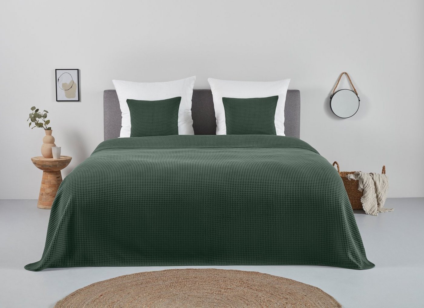 andas Tagesdecke Greta, in Waffelpiqué Optik, viele Farben erhältlich, Decke ab 150x250 cm von andas