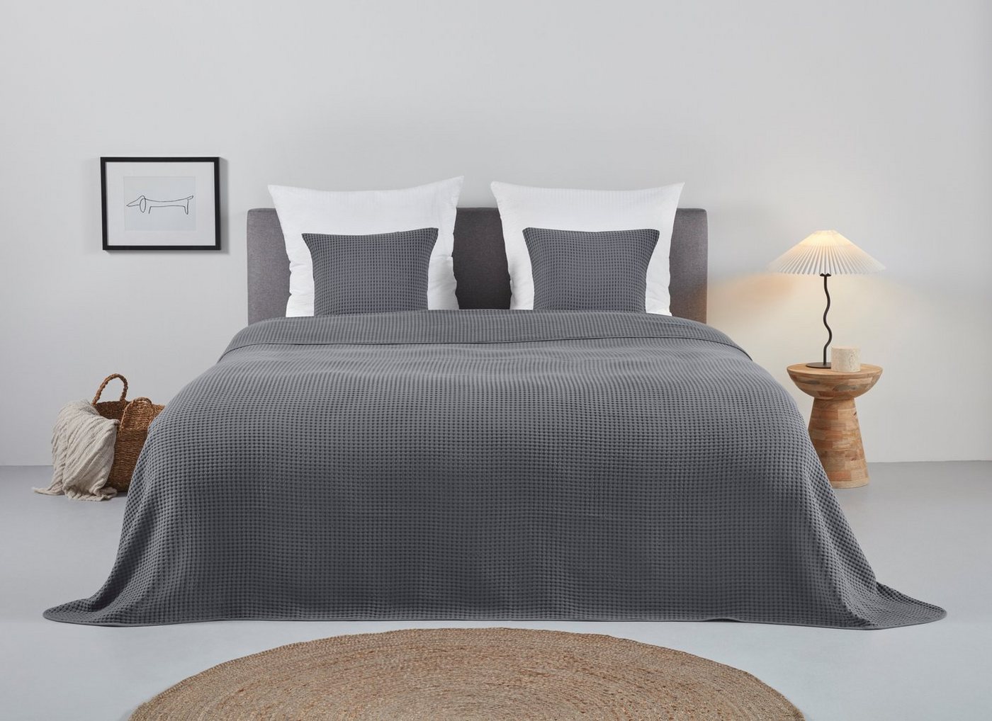 andas Tagesdecke Greta, in Waffelpiqué Optik, viele Farben erhältlich, Decke ab 150x250 cm von andas