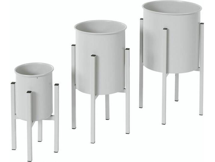 andas Übertopf Pajala (3er-Set), aus Metall, schwarz, grau, grau, grau von andas