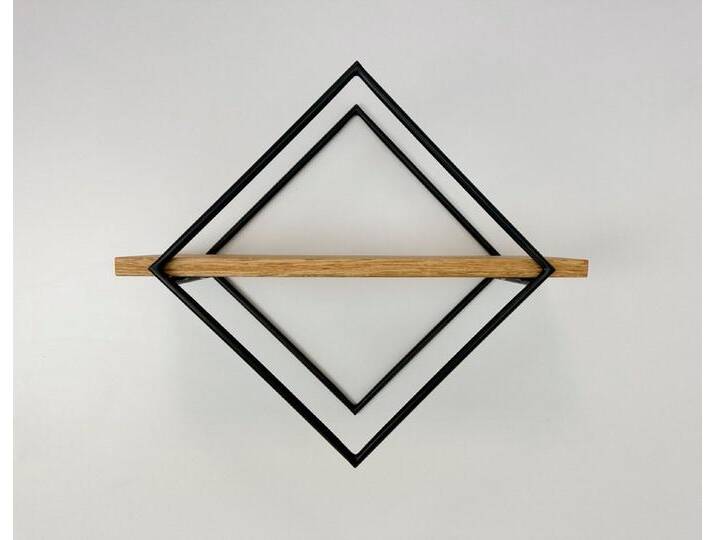 andas Wandregal Aken, Aus Metall mt Ablagefäche aus massiver Eiche, beige schwarz andas Wandregal Aken, Aus Metall mt Ablagefäche aus massiver Eiche, beige schwarz von andas