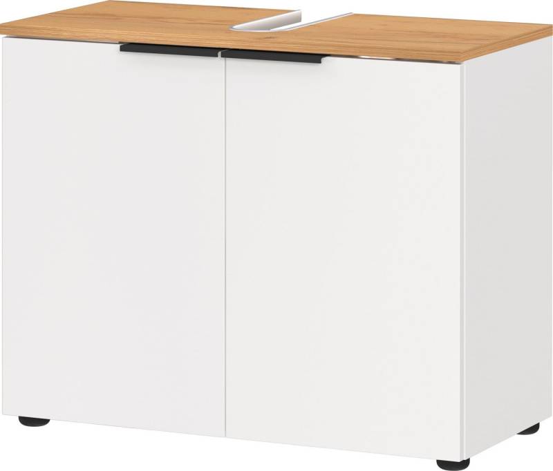 andas Waschbeckenunterschrank Majtum mit Siphonausschnitt, Türen mit Soft-Close-Funktion, Breite 70 cm, widerstandsfähige Oberfläche, Made in Germany von andas