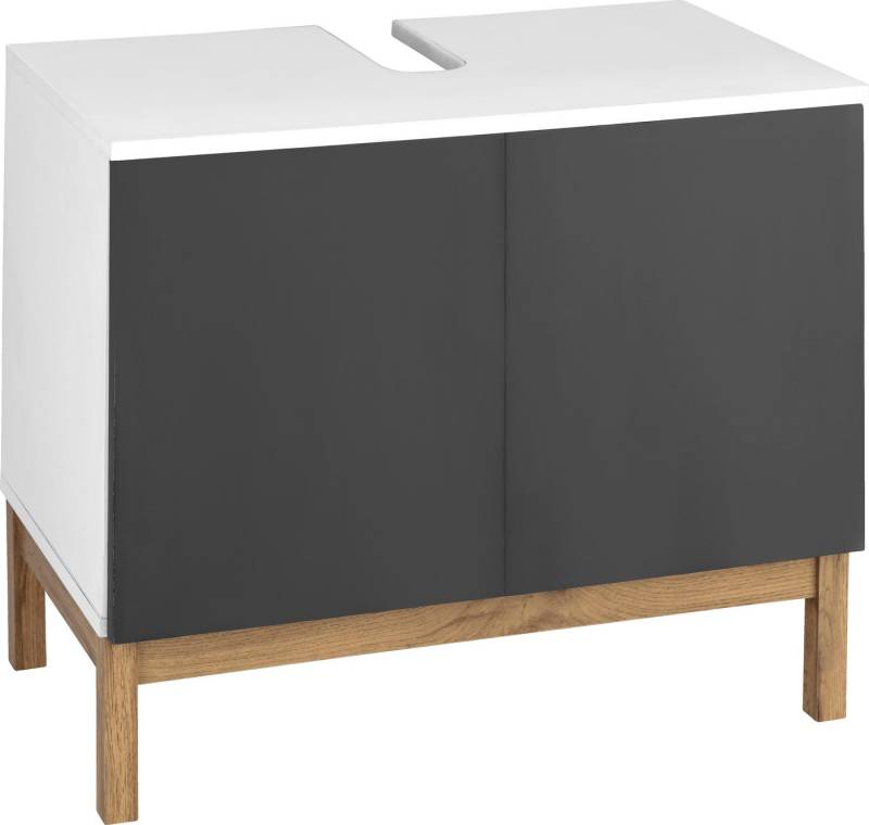 welltime Waschbeckenunterschrank Stian mit 2 Türen und Siphonausschnitt, Breite 60 cm, Höhe 55,5 cm von welltime