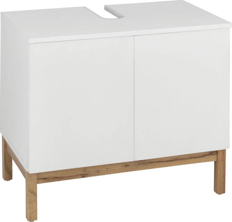 welltime Waschbeckenunterschrank Stian mit 2 Türen und Siphonausschnitt, Breite 60 cm, Höhe 55,5 cm von welltime