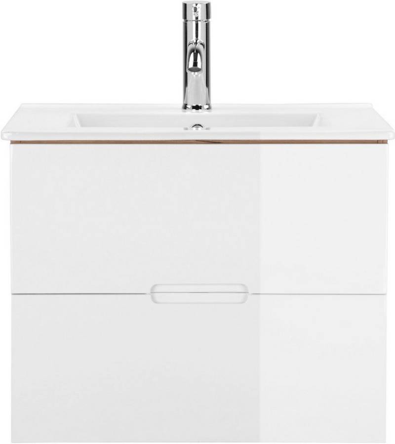 welltime Waschtisch Lund Badmöbel Schrank Unterschrank mit Becken (Set), Waschplatz mit 2 Auszügen und Waschbecken Breite 60cm von welltime