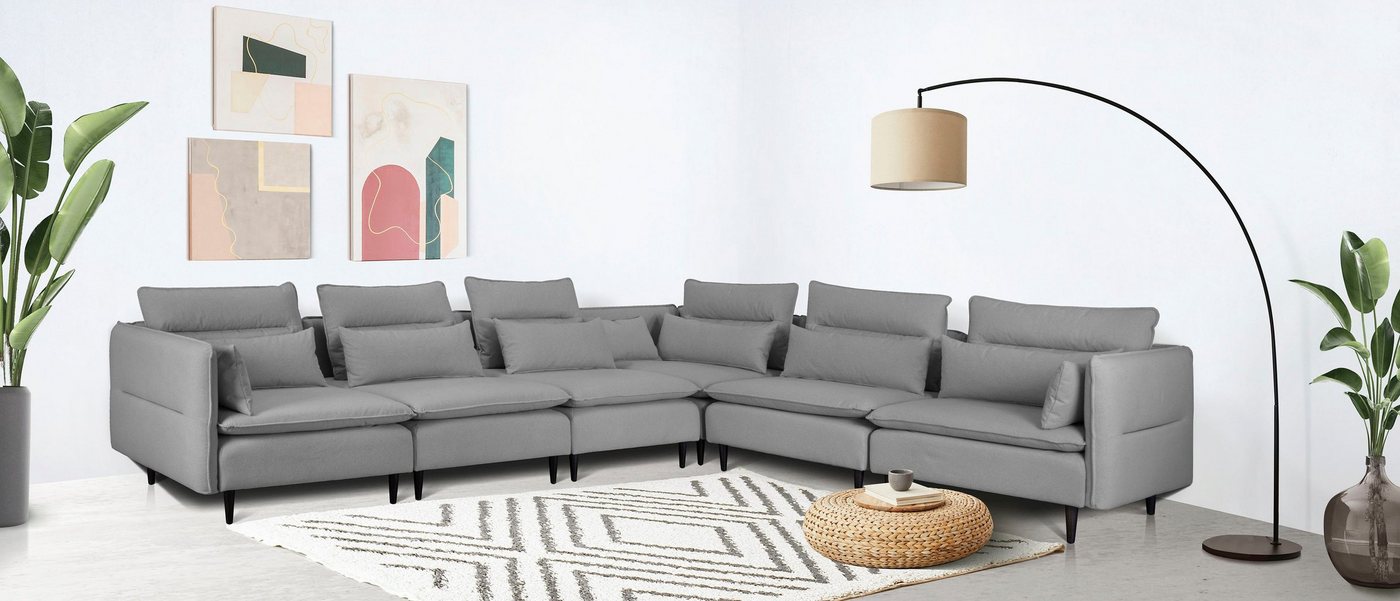 andas Ecksofa ALVIK L-Form, zusammengesetzt aus Modulen, erweiterbar mit Modulen der Serie andas Ecksofa ALVIK L-Form, zusammengesetzt aus Modulen, erweiterbar mit Modulen der Serie von andas