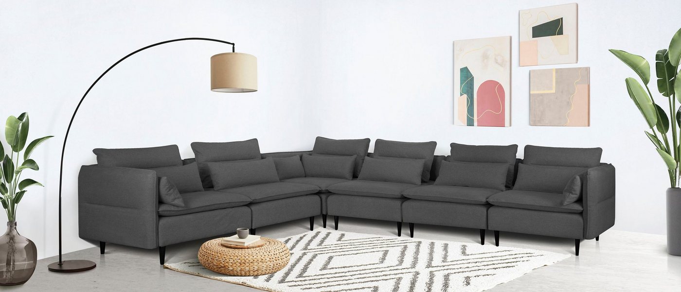andas Ecksofa ALVIK L-Form, zusammengesetzt aus Modulen, erweiterbar mit Modulen der Serie andas Ecksofa ALVIK L-Form, zusammengesetzt aus Modulen, erweiterbar mit Modulen der Serie von andas